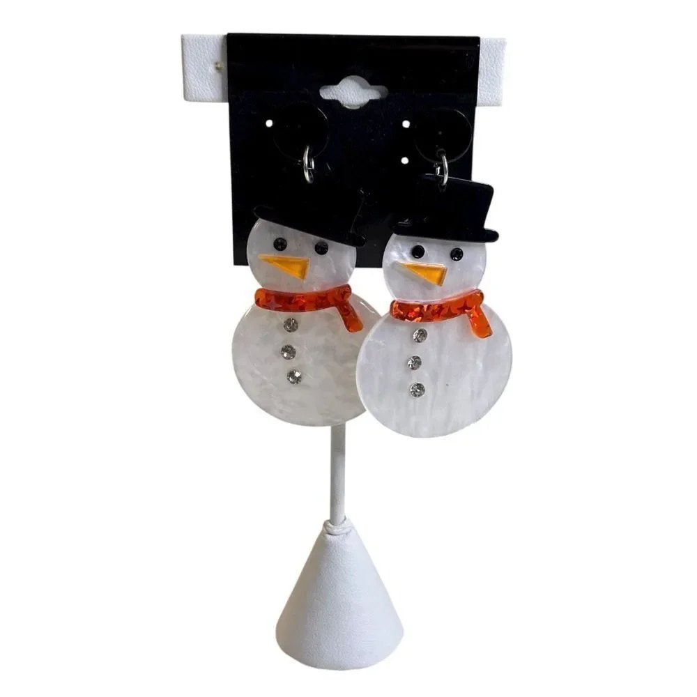 Adorable Lightweight Festive Snowman Earrings